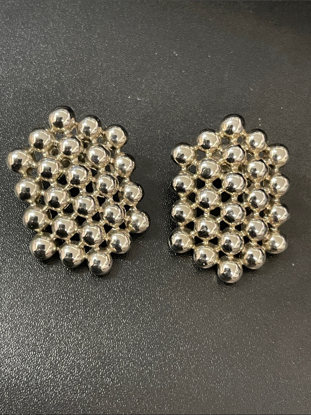 Silver Avon Cluster Ball Statement Earrings - Women Jewelry